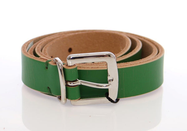 Green Leather Logo Belt