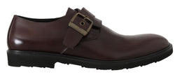 Bordeaux Leather Derby Monkstrap Mens Shoes