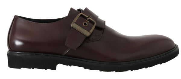 Bordeaux Leather Derby Monkstrap Mens Shoes