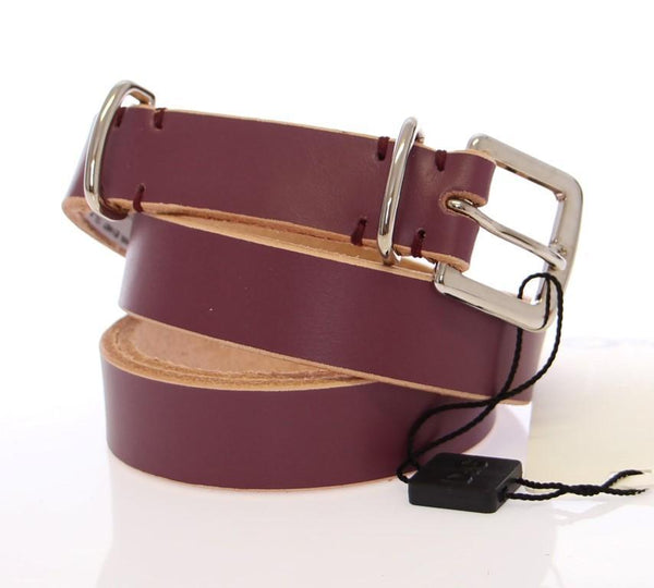 Purple Leather Logo Belt