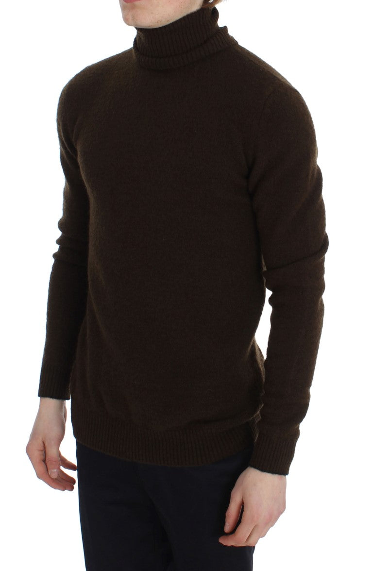 Brown Turtleneck Pullover Sweater