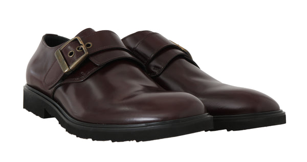 Bordeaux Leather Derby Monkstrap Mens Shoes
