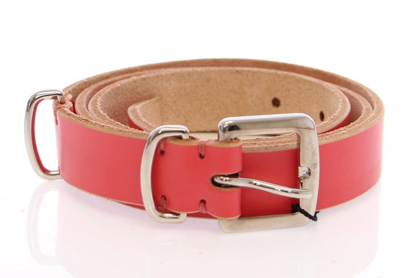 Pink Leather Logo Belt