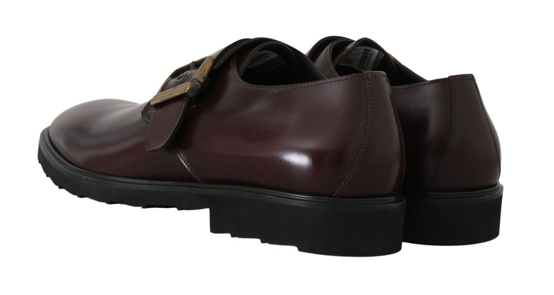 Bordeaux Leather Derby Monkstrap Mens Shoes
