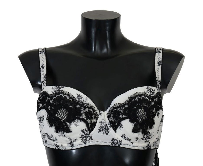 White Satin Black Lace Underwear Bra