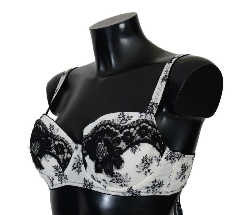 White Satin Black Lace Underwear Bra