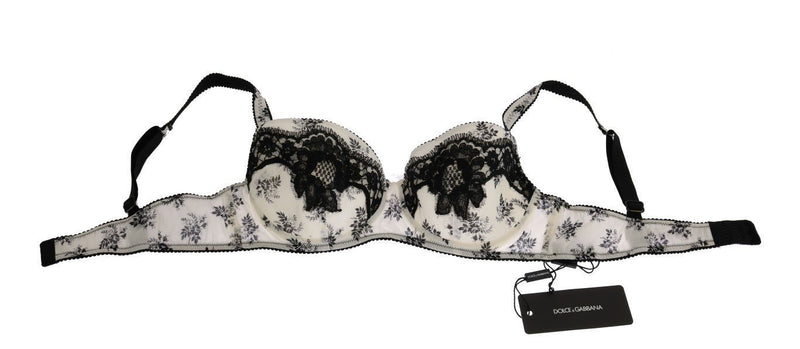 White Satin Black Lace Underwear Bra