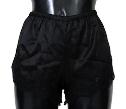Black Silk Stretch High Waist Briefs
