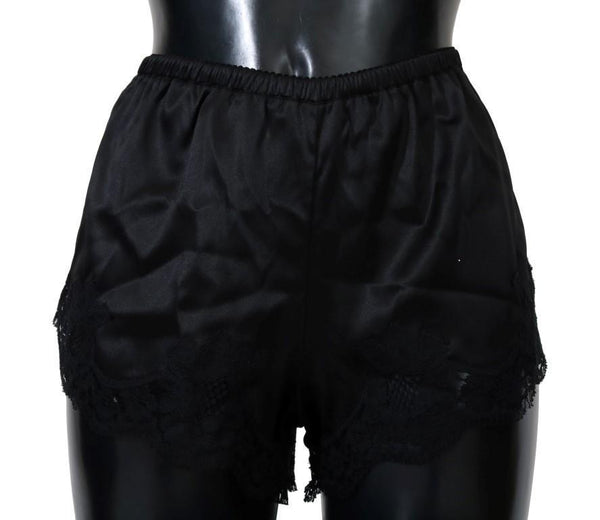 Black Silk Stretch High Waist Briefs