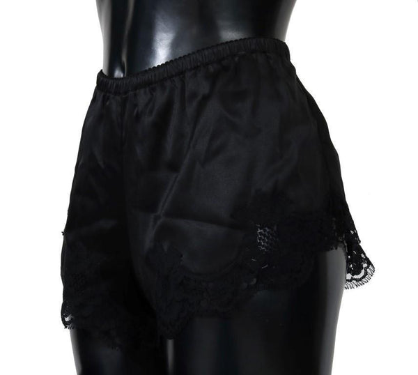 Black Silk Stretch High Waist Briefs