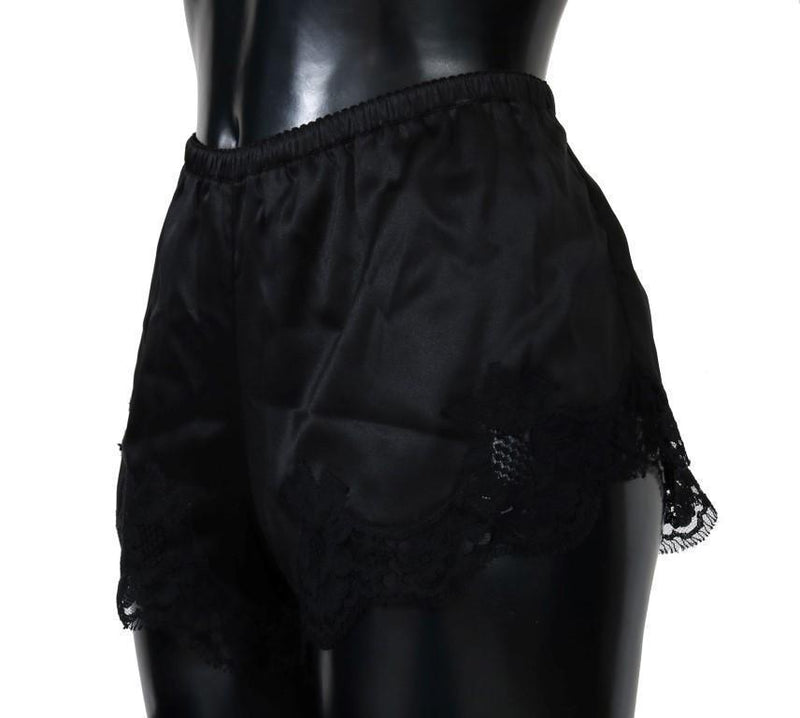 Black Silk Stretch High Waist Briefs