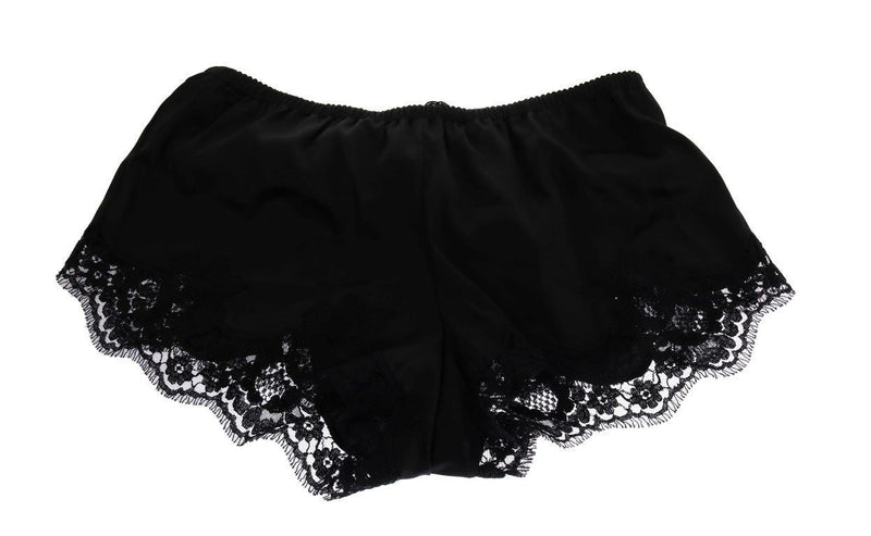Black Silk Stretch High Waist Briefs