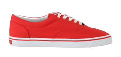 Red Canvas Casual Sneakers Laceup Shoes