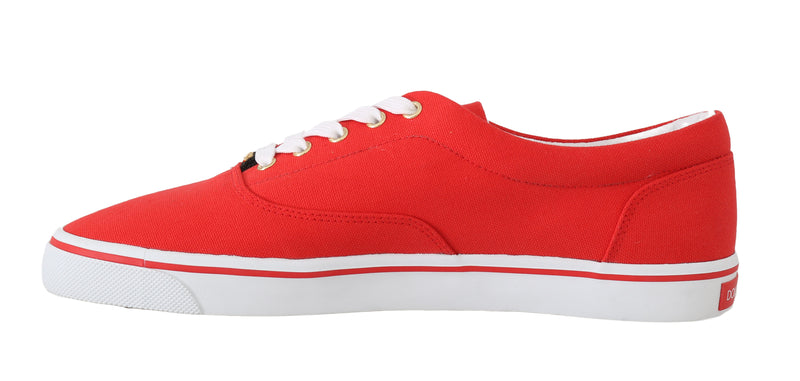 Red Canvas Casual Sneakers Laceup Shoes