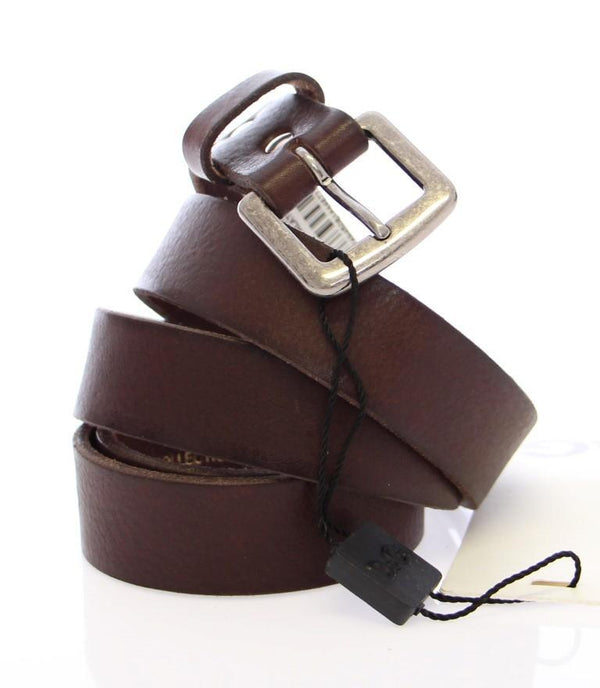Brown Leather Logo Belt