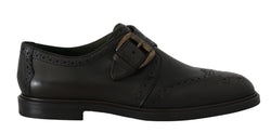 Green Leather Derby Monkstrap Mens Shoes