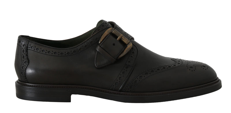 Green Leather Derby Monkstrap Mens Shoes