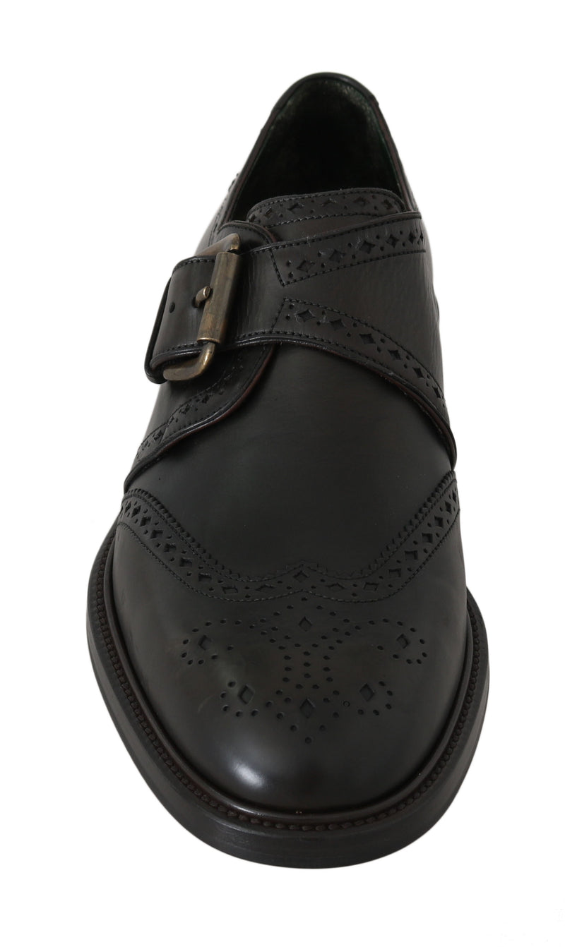 Green Leather Derby Monkstrap Mens Shoes