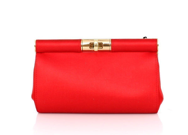 Red Silk Evening Clutch Bag