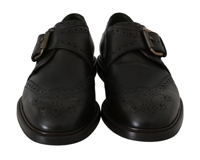 Green Leather Derby Monkstrap Mens Shoes