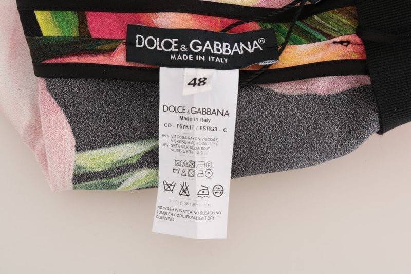Black Pink Tulip Print Dress