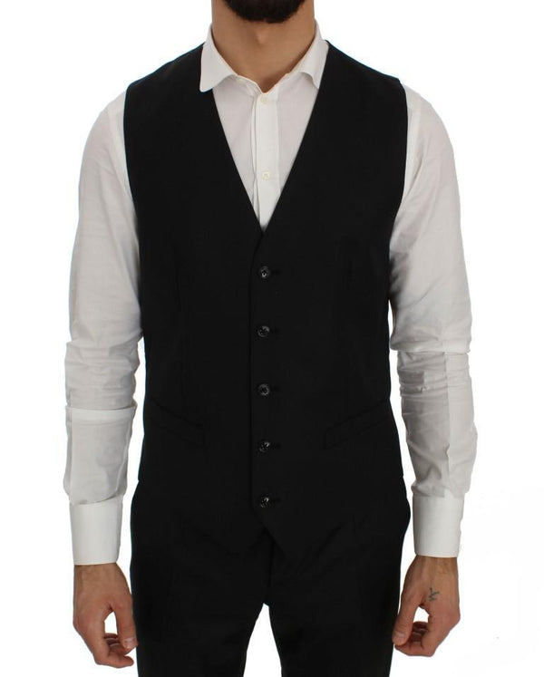 Black Wool Dress Formal Vest