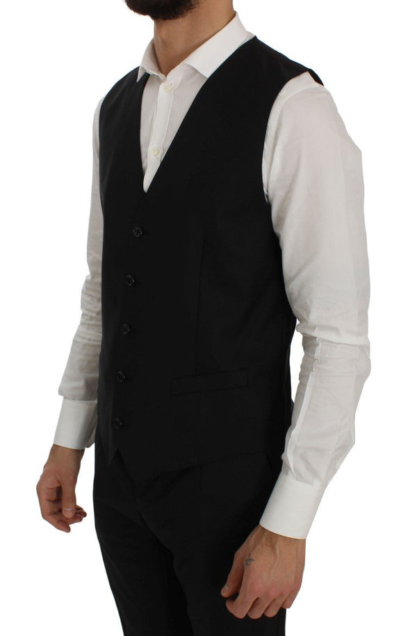 Black Wool Dress Formal Vest