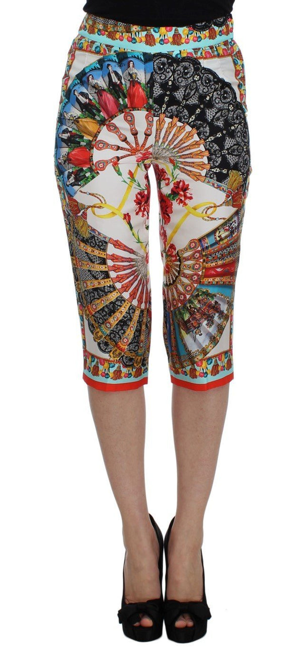 Multicolor Majolica Sicily Silk Pants