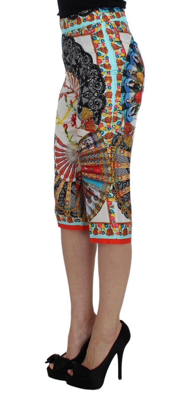 Multicolor Majolica Sicily Silk Pants