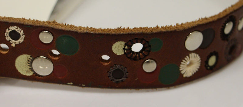 Multicolor Leather Logo Belt