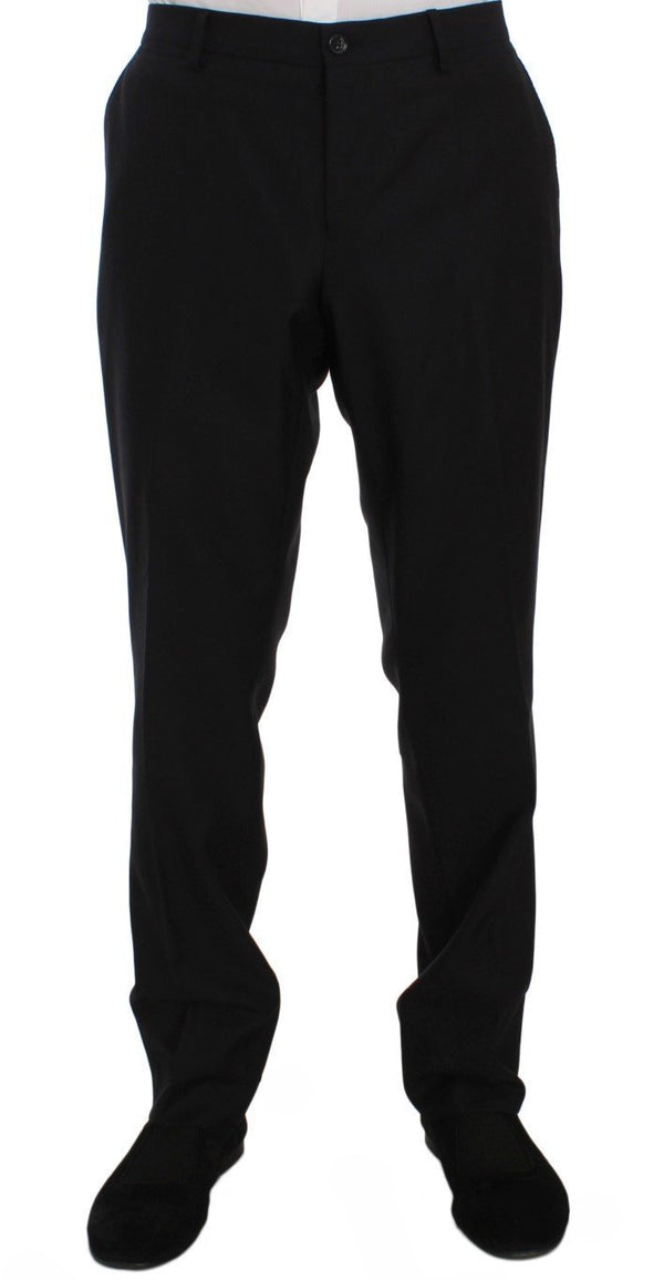 Blue Wool Silk Dress Formal Pants
