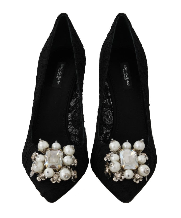 Black Lace Taormina Crystal Pumps