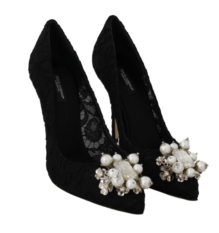 Black Lace Taormina Crystal Pumps