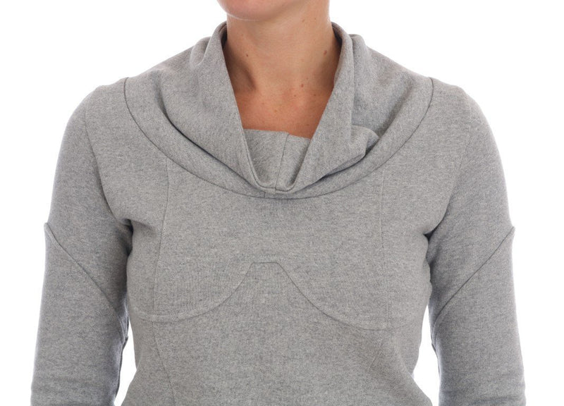 Gray Cotton Top Pullover Sweater