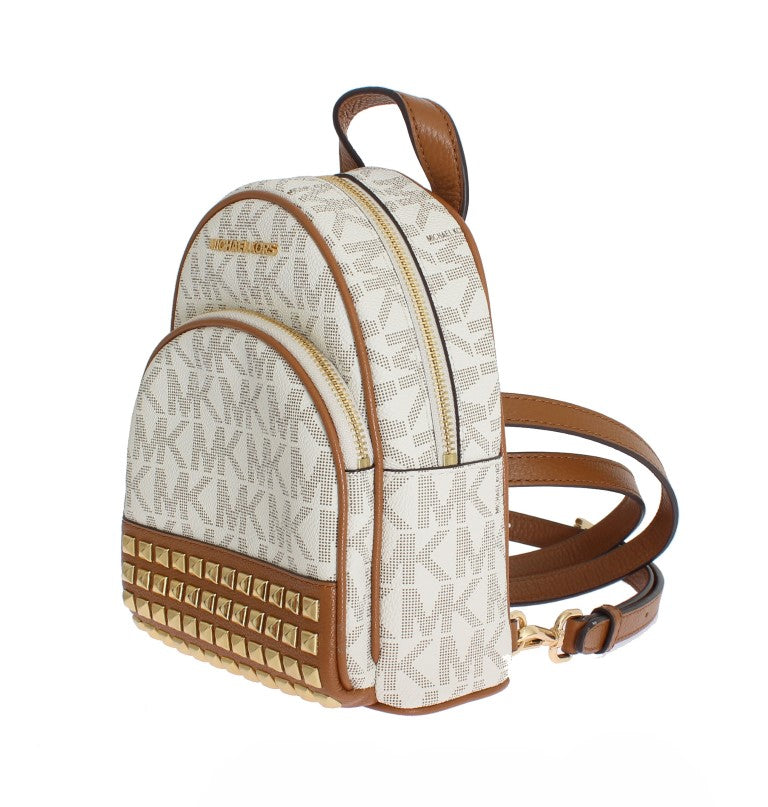 White ABBEY Leather XS Backpack