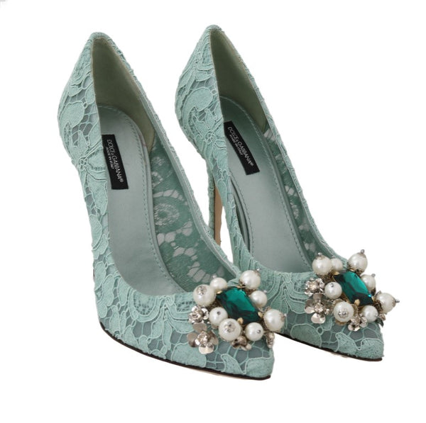 Green Lace Taormina Crystal Pumps