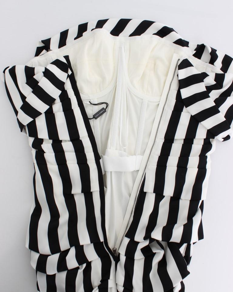 Black White Silk Stretch Dress