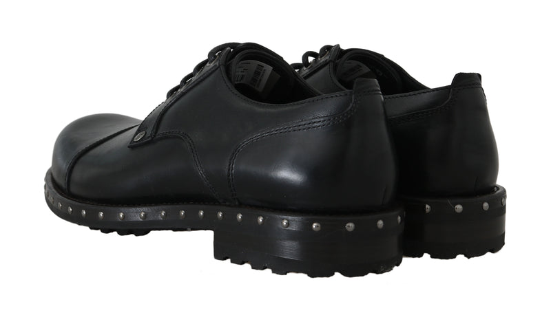 Black Leather Derby Formal Shoes