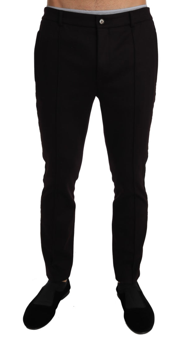 Bordeaux Wool Striped Dress Trousers Pants
