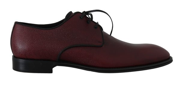 Bordeaux Leather Derby Dress Formal Shoes