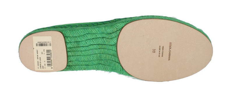 Green Wool Espadrilles Loafers