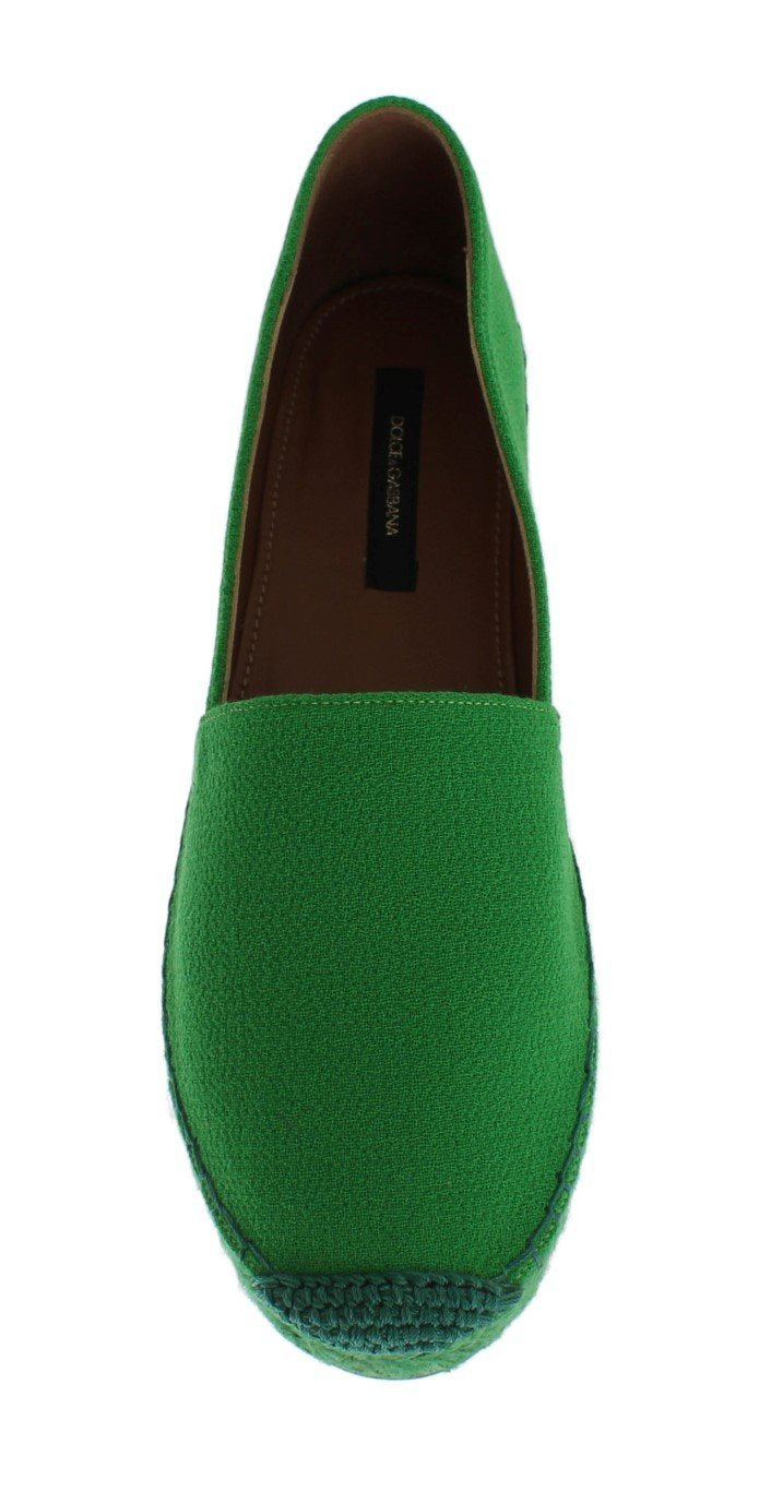 Green Wool Espadrilles Loafers