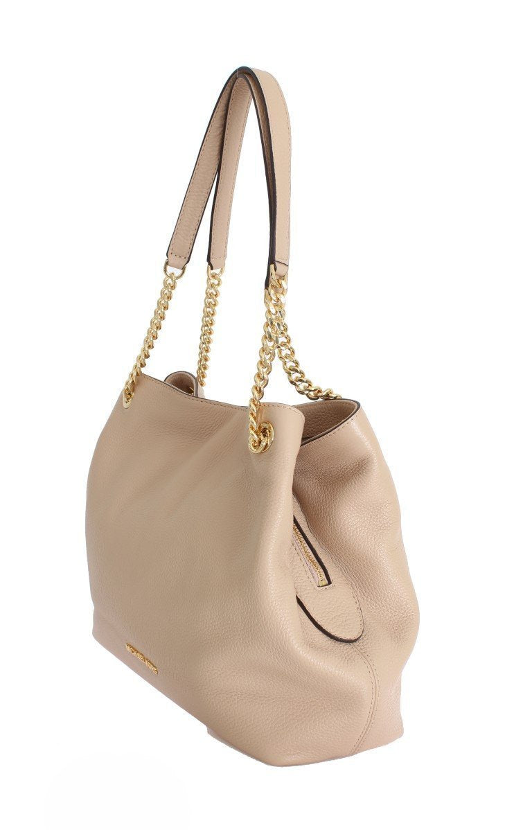 Beige Jet Set Leather Tote Handbag