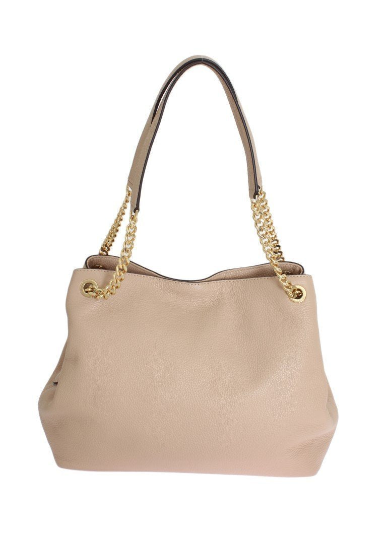 Beige Jet Set Leather Tote Handbag