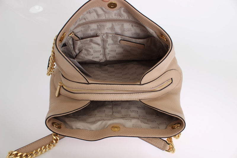 Beige Jet Set Leather Tote Handbag