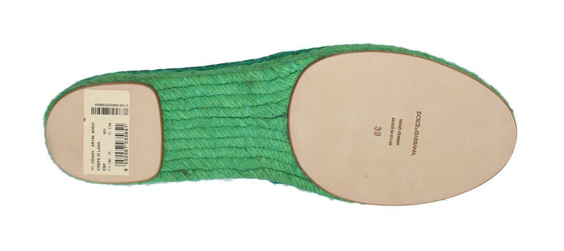 Green Wool Espadrilles Loafers