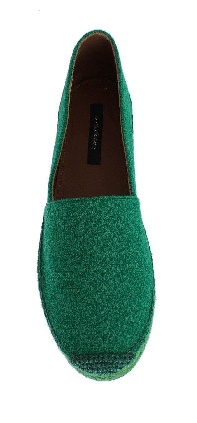 Green Wool Espadrilles Loafers