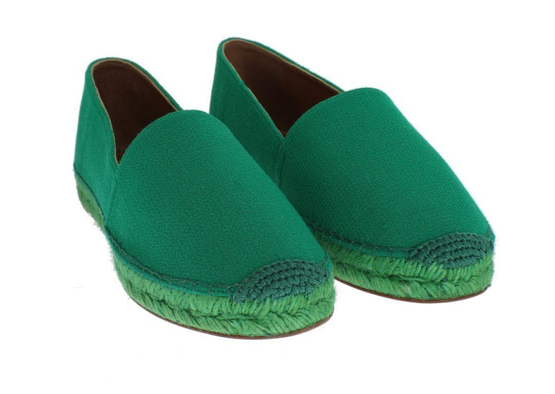 Green Wool Espadrilles Loafers