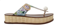 Shoes Beige Leather Hortensia Flip Flops