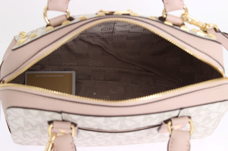 Pink Sandrine Leather Satchel Handbag